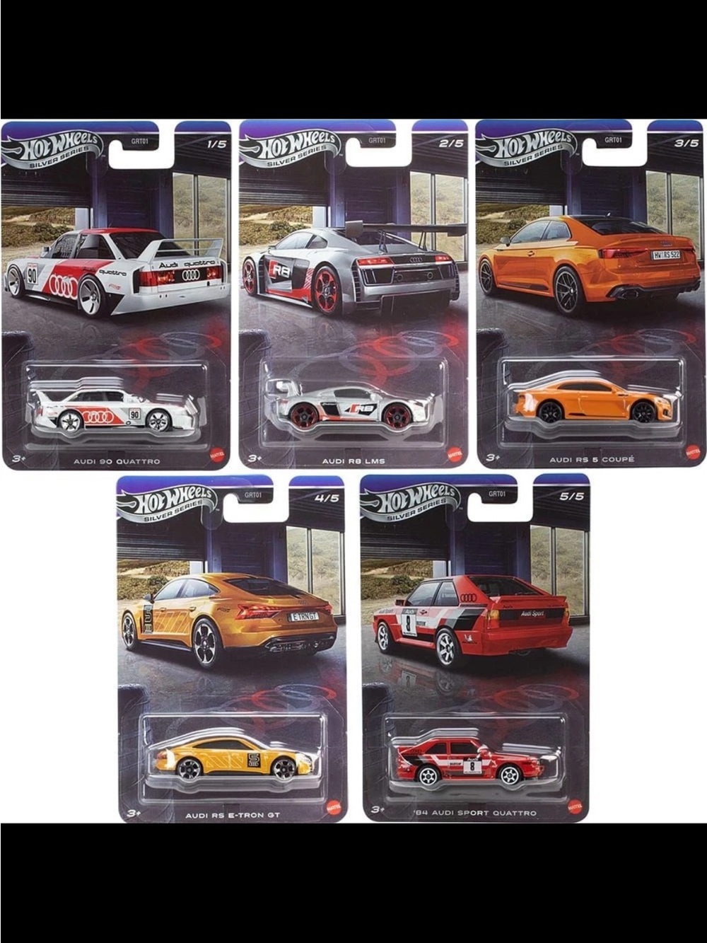 2026 Hot Wheels Silver Series Audi Themed Complete Set of 5 GRT01 Mattel